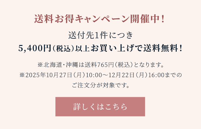 送料お得キャンペーン開催中！