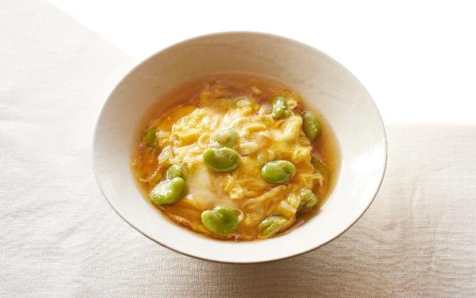 たまごが優しいパパっと中華 空豆のだし天津飯