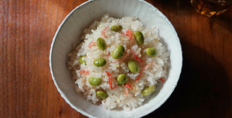 桜えびと枝豆の炊き込みご飯